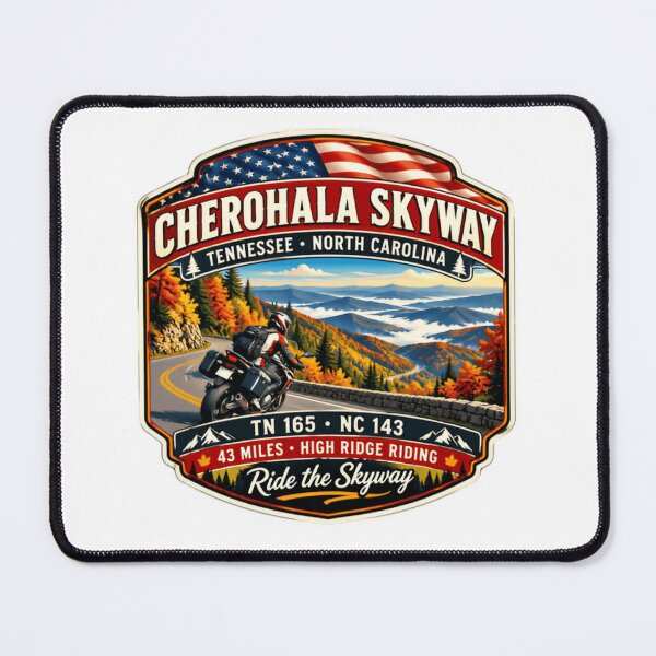 Item preview, Cherohala Skyway Tennessee North Carolina TN 165 NC 143 43 Miles High Ridge Riding Ride The Skyway Motorcycle Road Trip Rider designed and sold by Star3NowForMe.