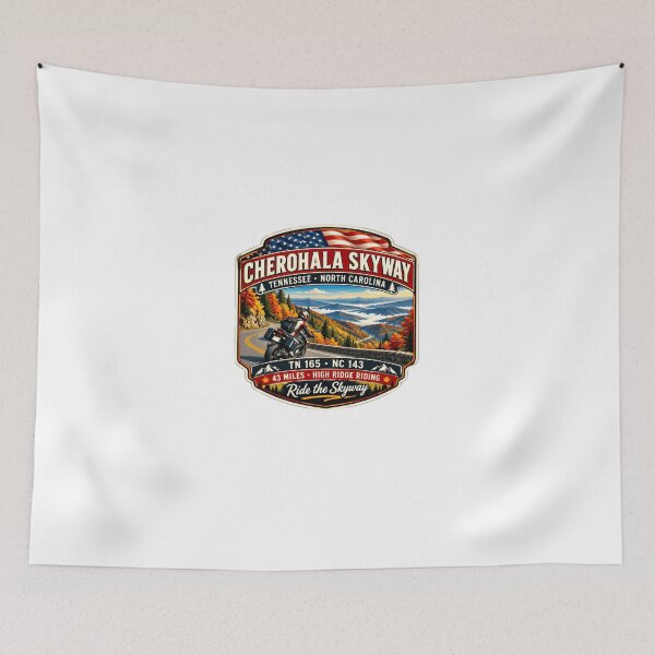 Item preview, Cherohala Skyway Tennessee North Carolina TN 165 NC 143 43 Miles High Ridge Riding Ride The Skyway Motorcycle Road Trip Rider designed and sold by Star3NowForMe.