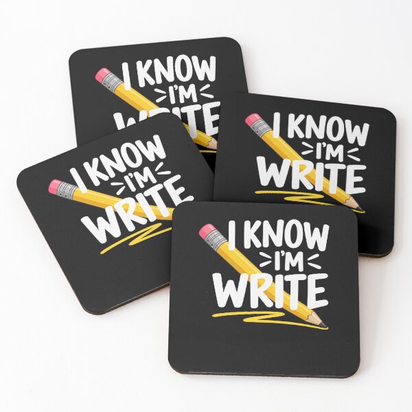 Item preview, I Know I'm Write Funny Yellow Pencil Pun Back To School Design designed and sold by RamonaTeal.