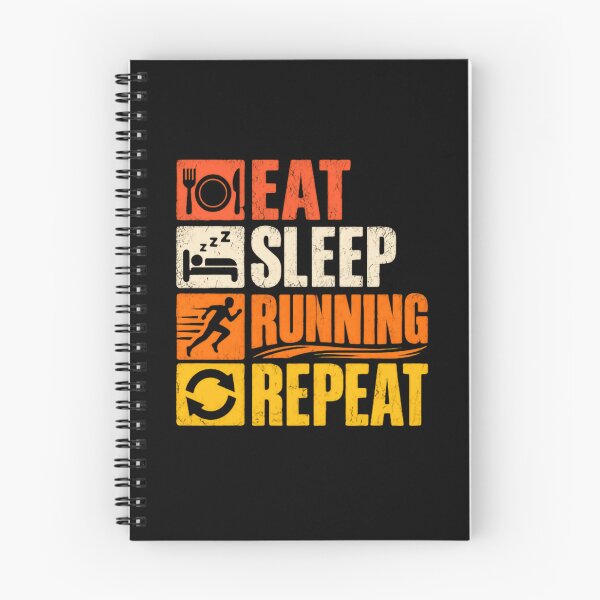 Item preview, Eat Sleep Running Repeat Runner Fitness Athlete Jogging Marathon Lover designed and sold by SkeletonsDanger.