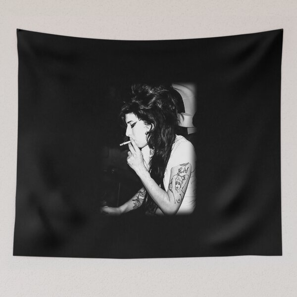 Item preview, Amy Winehouse Smoking Retro Silhouette Portrait Art designed and sold by idungmampet.
