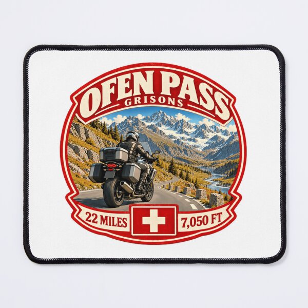 Item preview, Ofen Pass Grisons Switzerland Motorcycle Rider Alpine Travel designed and sold by Star3NowForMe.