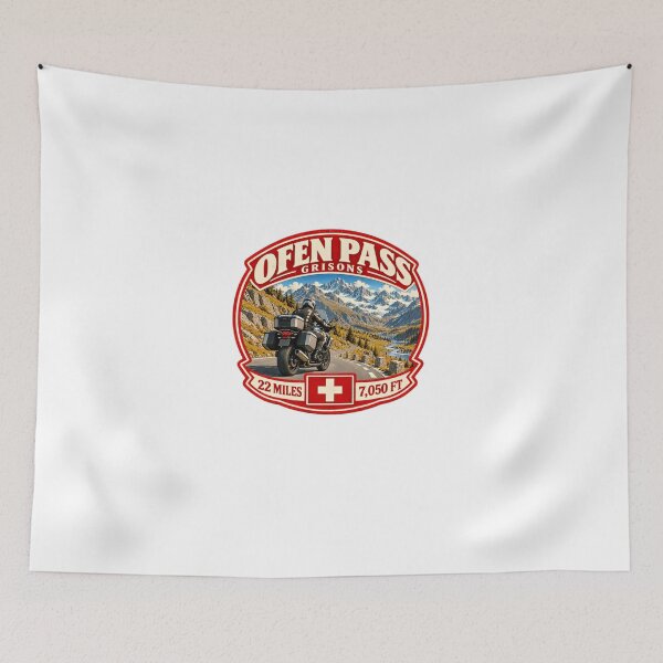 Item preview, Ofen Pass Grisons Switzerland Motorcycle Rider Alpine Travel designed and sold by Star3NowForMe.