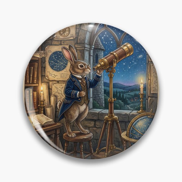 Item preview, Astronomer Rabbit in Observatory - Dark Academia Storybook Notebook designed and sold by MissoStudio.