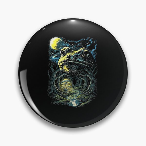 Item preview, Dark Fantasy Frog Forest with Glowing Mushroom Moon designed and sold by MiALopezArt.