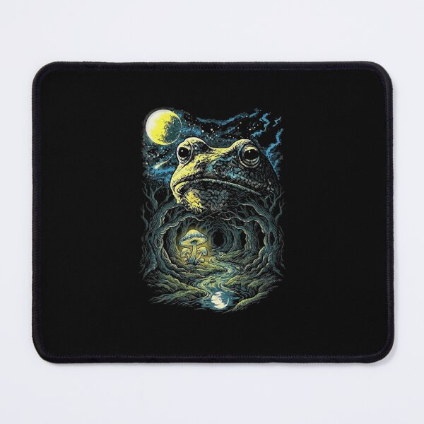 Item preview, Dark Fantasy Frog Forest with Glowing Mushroom Moon designed and sold by MiALopezArt.