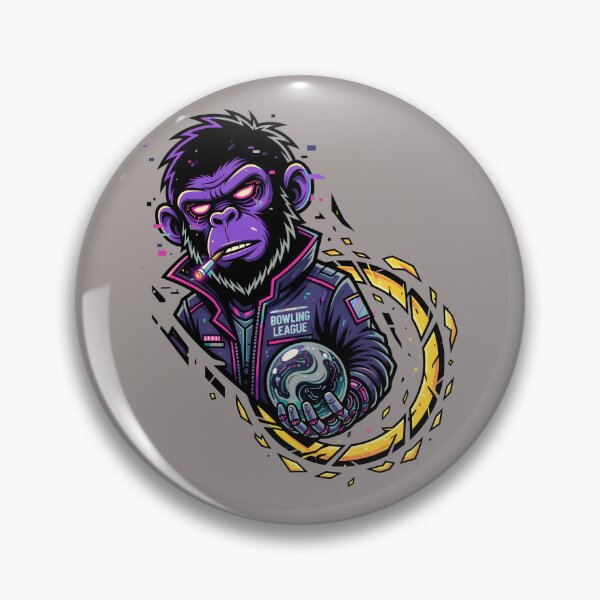 Item preview, Bowling League Monkey Smoking Graphic Tee-53 designed and sold by ReannaSchoe.
