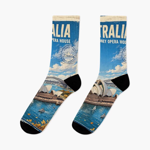 Item preview, Australia – Sydney Opera House Vintage Travel | Coastal City & Southern Light designed and sold by DibujandoPorfa.