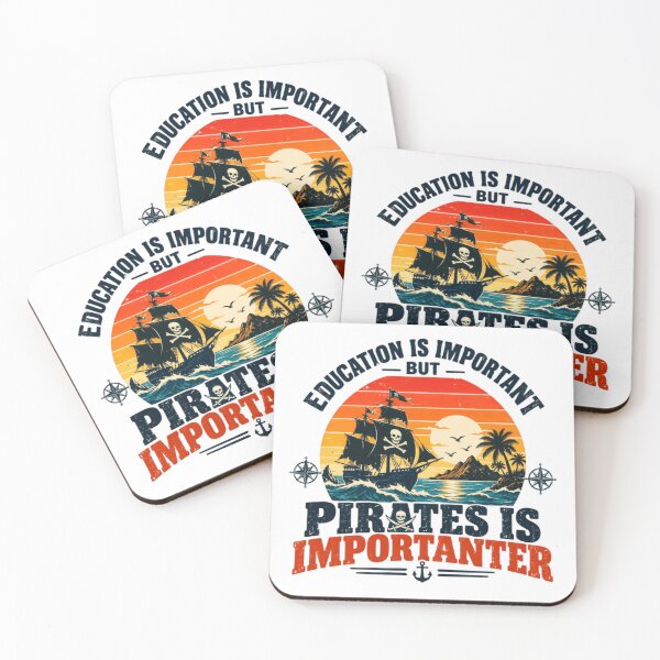 Item preview, Education Is Important But Pirates Is Importanter Pirate Lover Humor Adventure designed and sold by HumansStuck12.