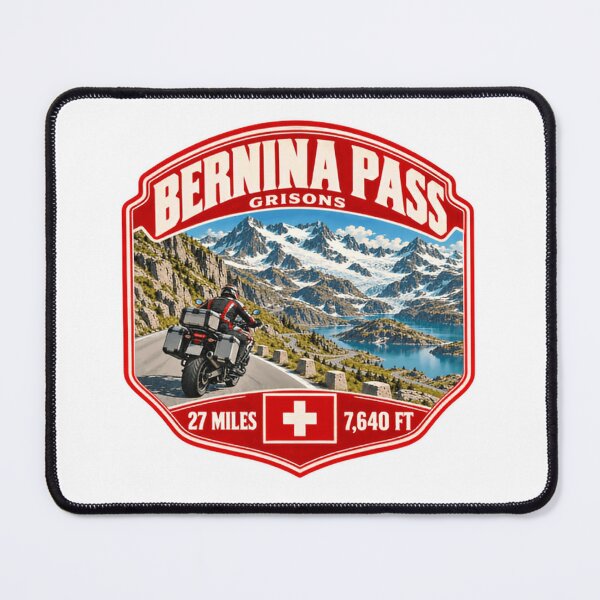 Item preview, Bernina Pass Grisons 27 Miles 7,640 Ft Switzerland Motorcycle Rider Mountain Travel designed and sold by Star3NowForMe.