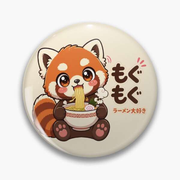Item preview, Kawaii Red Panda Eating Ramen designed and sold by Animepopstudio.