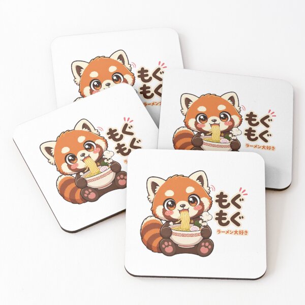 Item preview, Kawaii Red Panda Eating Ramen designed and sold by Animepopstudio.