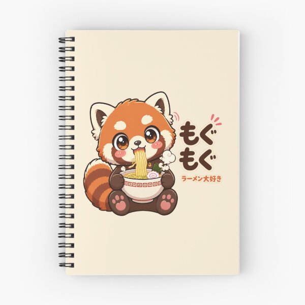 Item preview, Kawaii Red Panda Eating Ramen designed and sold by Animepopstudio.