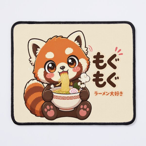 Item preview, Kawaii Red Panda Eating Ramen designed and sold by Animepopstudio.
