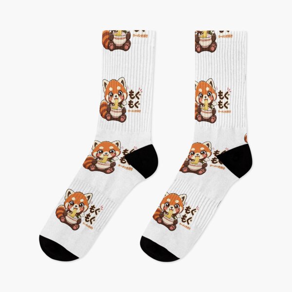 Item preview, Kawaii Red Panda Eating Ramen designed and sold by Animepopstudio.
