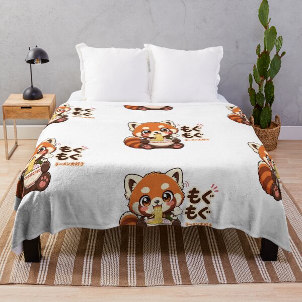 Item preview, Kawaii Red Panda Eating Ramen designed and sold by Animepopstudio.