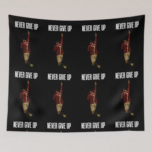 Item preview, Never Give Up Inspiring Motivational and Inspirational Gym Quotes Fitness Motivation Cristiano Ronaldo Celebration Portrait Famous Quotes designed and sold by Matt_Smith.