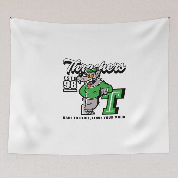 Item preview, Thrashers 98 Retro Wolf Mascot designed and sold by HSMGallery.