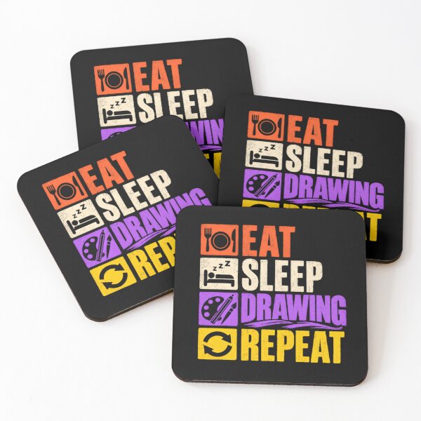 Item preview, Eat Sleep Drawing Repeat Artist Hobby Creative Sketching designed and sold by SkeletonsDanger.
