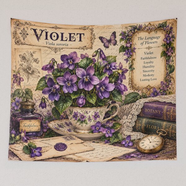 Item preview, Victorian Violet – Language of Flowers Vintage Botanical Art designed and sold by DesignsbyVelvet.