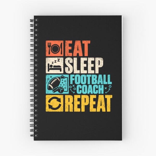 Item preview, Eat Sleep Football Coach Repeat | Football Coach Gift | Sports Training Mentor designed and sold by SkeletonsDanger.