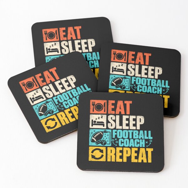 Item preview, Eat Sleep Football Coach Repeat | Football Coach Gift | Sports Training Mentor designed and sold by SkeletonsDanger.
