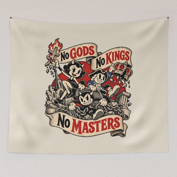 Item preview, No Gods No Kings No Masters – 1930s Vintage Cartoon T-Shirt designed and sold by Preston Meyers Designs.