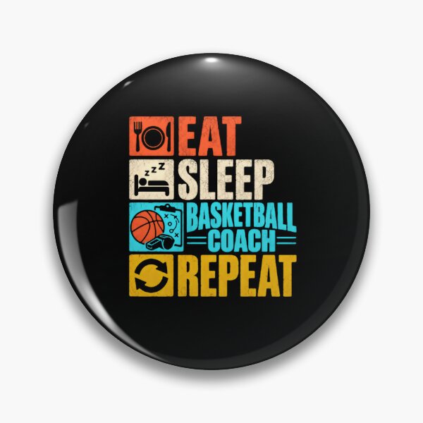 Item preview, Eat Sleep Basketball Coach Repeat Basketball Coach Coaching Life Sports Fan Gift designed and sold by SkeletonsDanger.