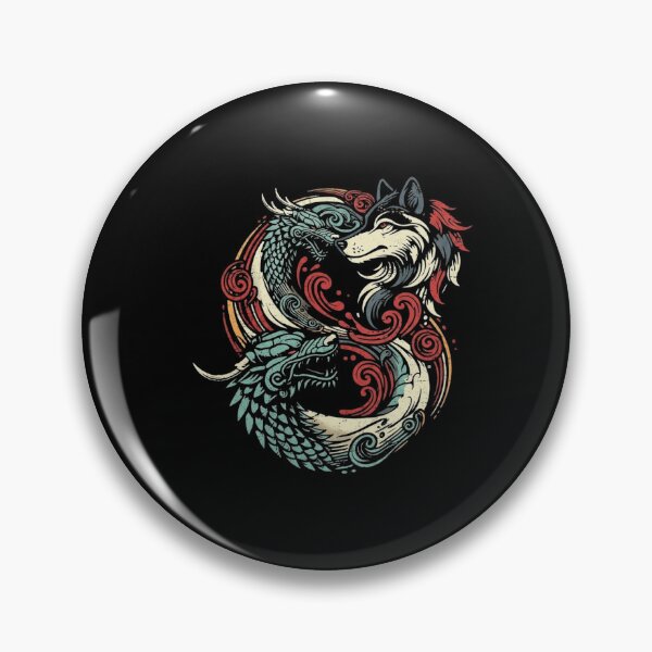 Item preview, Yin And Yang Dragon And Wolf Japanese Oriental Mythical Design designed and sold by Ostericaimusa.