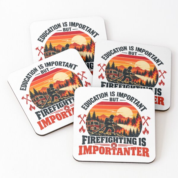 Item preview, Education Is Important But Firefighting Is Importanter Firefighter First Responder Fire Department Fireman designed and sold by HumansStuck12.