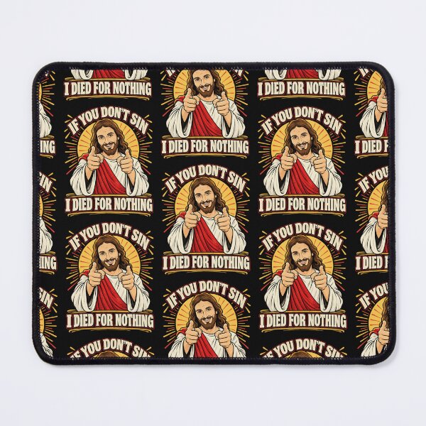 Item preview, If You Don't Sin Funny Finger Guns Retro Jesus Parody Design designed and sold by AnimeSH9.