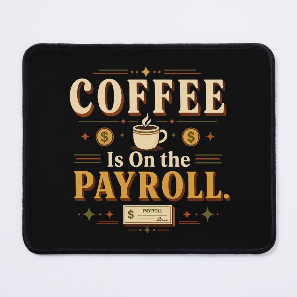 Item preview, Coffee Is On the Payroll. | Funny Coffee Office Humor Retro Typography designed and sold by Irene Catchmind.
