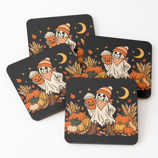 Item preview, Pumpkin Spice Skeleton with Cowboy Boots & Corn Harvest Fall Halloween Gift designed and sold by Zizo-DR44.