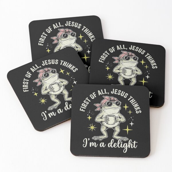 Item preview, First of All Jesus Thinks I’m a Delight Funny Frog Quote designed and sold by MiALopezArt.
