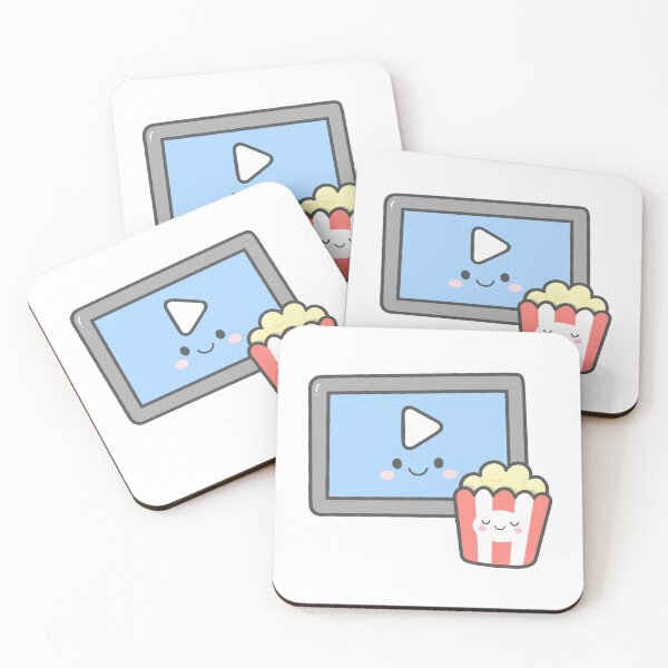 Item preview, Cute Tablet and Popcorn Characters for Movie Night Relaxation designed and sold by nuchz.