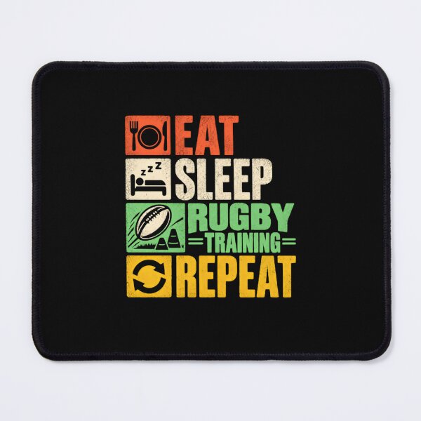 Item preview, Eat Sleep Rugby Training Repeat Rugby Player Fan designed and sold by SkeletonsDanger.