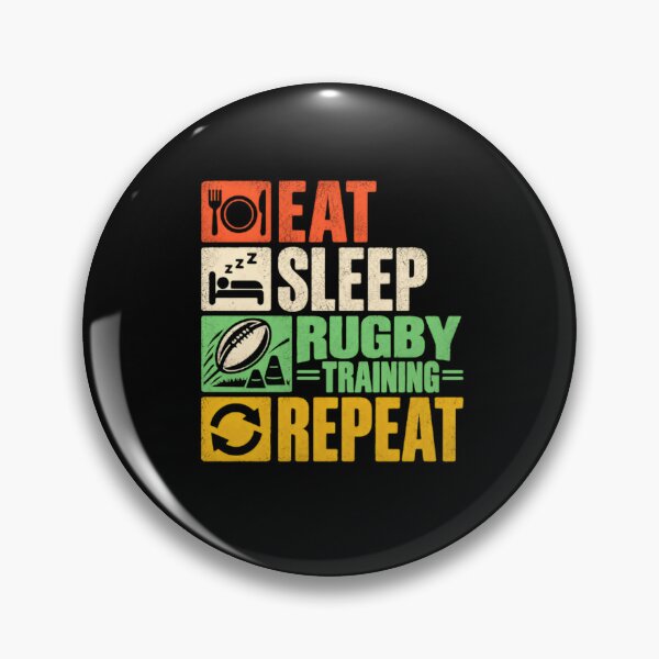 Item preview, Eat Sleep Rugby Training Repeat Rugby Player Fan designed and sold by SkeletonsDanger.