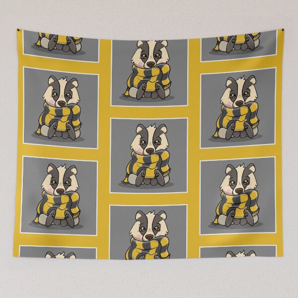 Item preview, Badger Black and Gold Scarf Square designed and sold by colormemaroon.