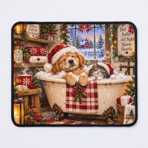 Item preview, Christmas Bubble Bath – Cute Puppy and Kitten designed and sold by DesignsbyVelvet.