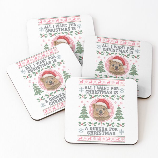Item preview, Quokka Santa Hat Ugly Christmas Sweater Pattern Funny Australian Animal designed and sold by Yellowriversss.