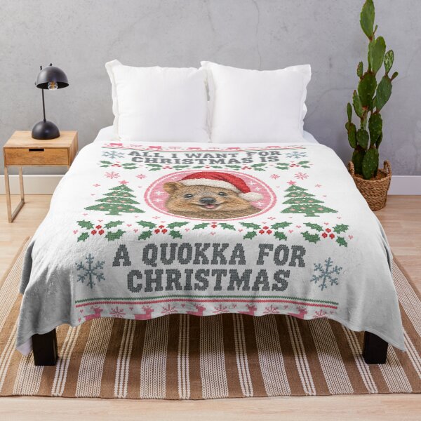 Item preview, Quokka Santa Hat Ugly Christmas Sweater Pattern Funny Australian Animal designed and sold by Yellowriversss.