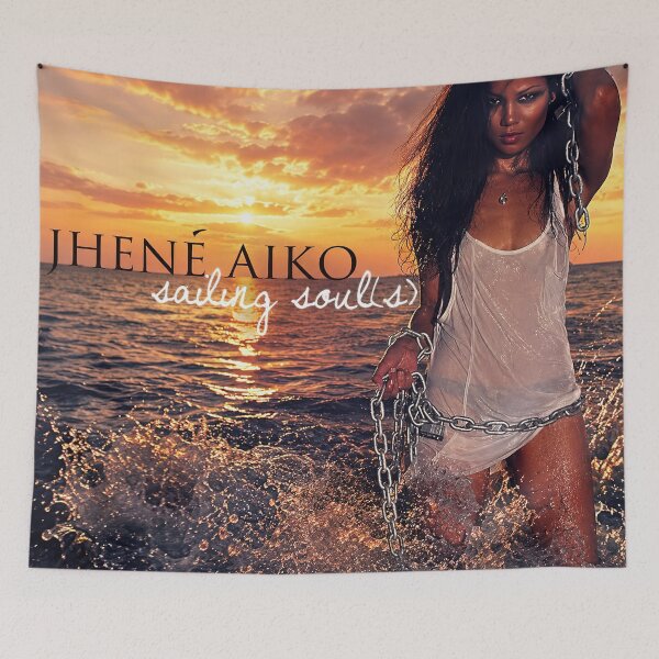 Item preview, Jhené Aiko Sailing Souls Sunset Ocean R&B Poster designed and sold by hurmenkuloni67.