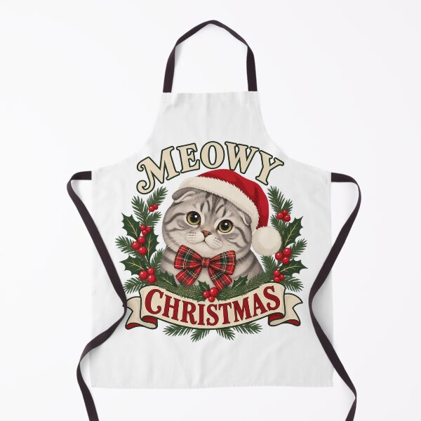 Item preview, Meowy Christmas Tabby Cat in Santa Hat designed and sold by skyartdesign.