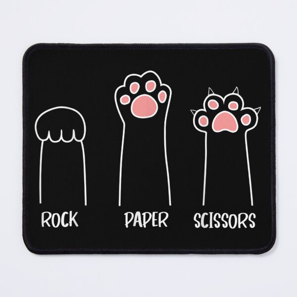 Item preview, Rock Paper Scissors Hand Game Cute Pink Paw Funny Cat designed and sold by SaboCollita.