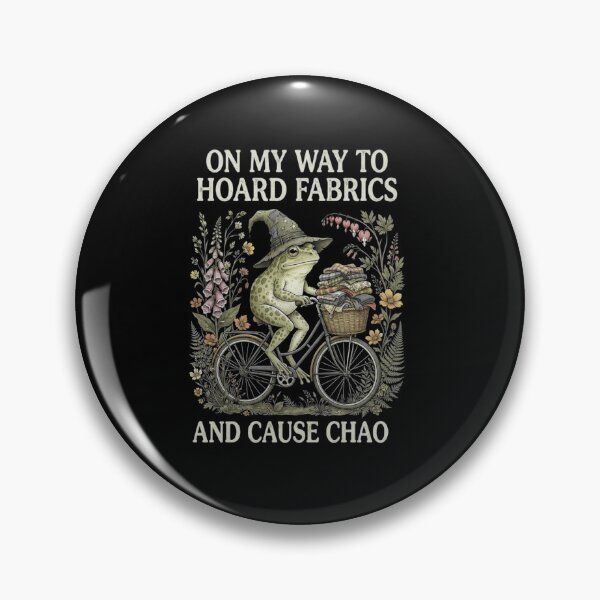 Item preview, On My Way to Hoard Fabrics Funny Sewing Frog Design designed and sold by MiALopezArt.