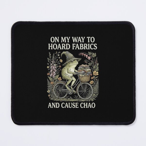 Item preview, On My Way to Hoard Fabrics Funny Sewing Frog Design designed and sold by MiALopezArt.