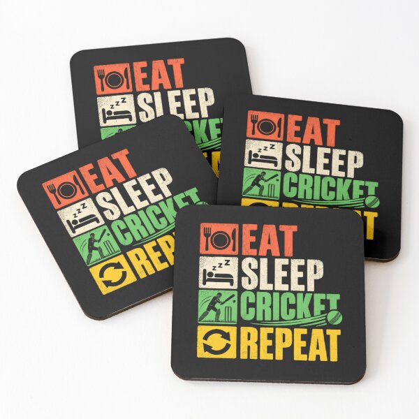 Item preview, Eat Sleep Cricket Repeat Cricket Player Fan Lover designed and sold by SkeletonsDanger.