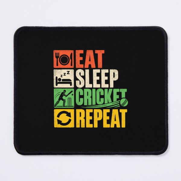 Item preview, Eat Sleep Cricket Repeat Cricket Player Fan Lover designed and sold by SkeletonsDanger.