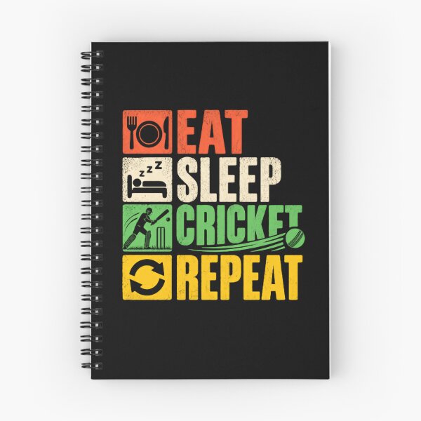 Item preview, Eat Sleep Cricket Repeat Cricket Player Fan Lover designed and sold by SkeletonsDanger.