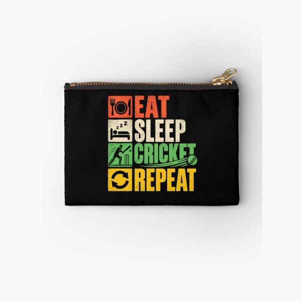 Item preview, Eat Sleep Cricket Repeat Cricket Player Fan Lover designed and sold by SkeletonsDanger.